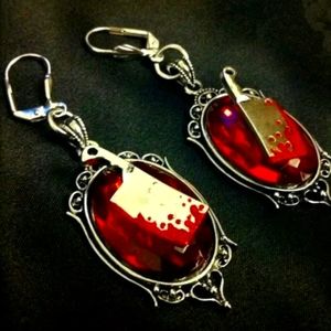 2/$15 - Bloody cleaver earrings